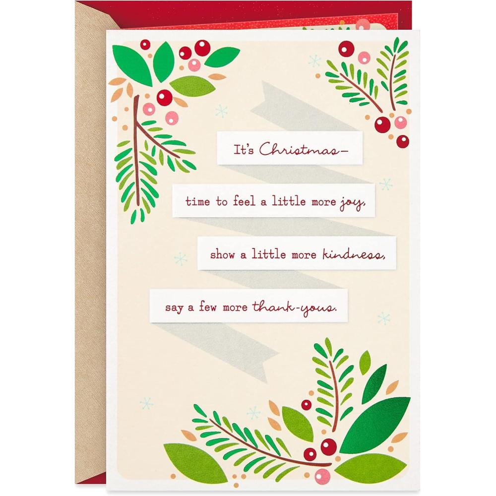 imageHallmark Christmas Card More Joy Kindness ThankYousYoure a Great Reason to be Thankful