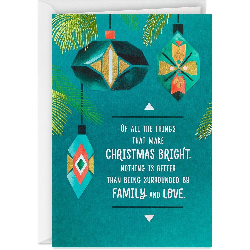 imageHallmark Christmas Card for Daughter and SoninLaw Lettering with SnowflakesOrnaments  Family and Love