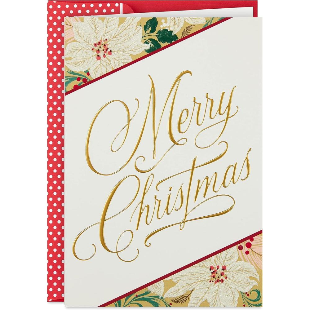 imageHallmark Christmas Cards Red Merry Christmas 16 Cards and 17 EnvelopesChristmas White Poinsettia Cards