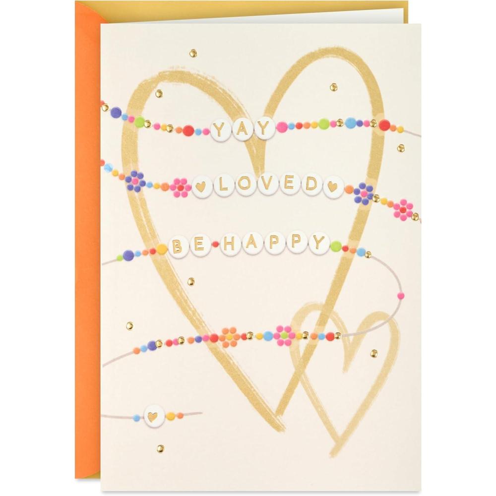 imageHallmark Cute Birthday or Congratulations Card Friendship Bracelet for Daughter Sister Niece FriendFriendship Bracelet
