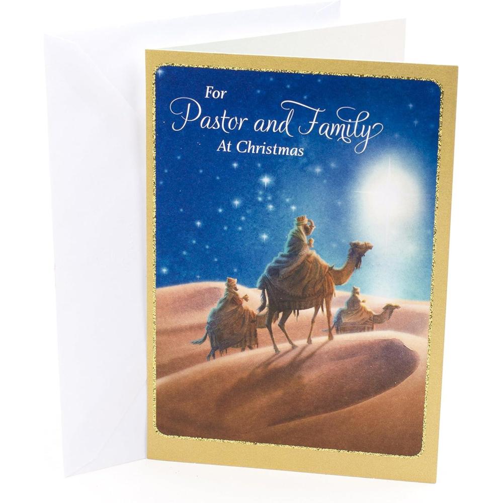 imageHallmark DaySpring Religious Christmas Card Glory to God Blue and SilverChristmas Card for Pastor and Family