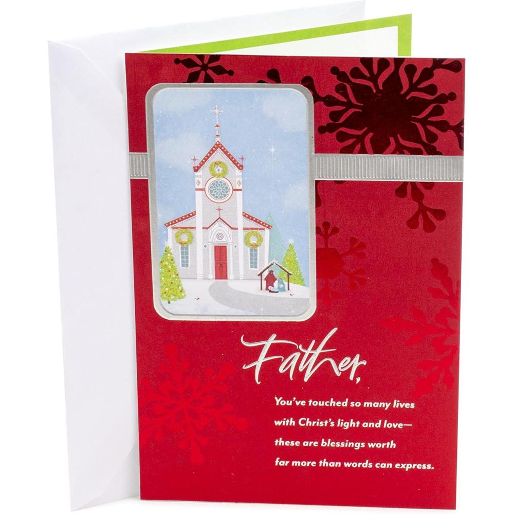 imageHallmark DaySpring Religious Christmas Card Glory to God Blue and SilverChristmas Card for Priest