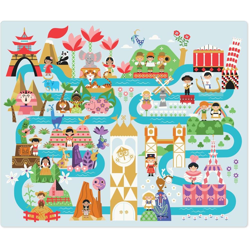 imageHallmark Disney Throw Blanket 60quot x 50quot Its a Small World Map Gift for Birthday Christmas Kids