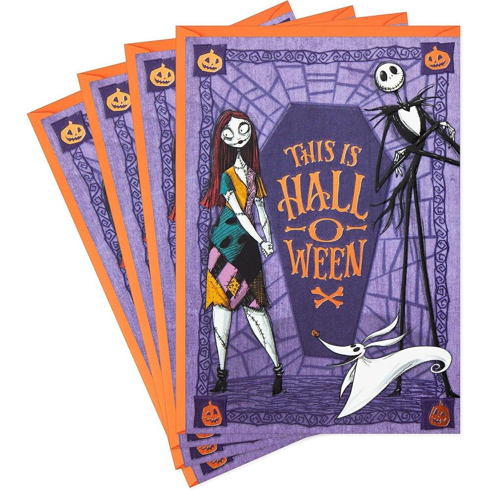 imageHallmark Disney Tim Burtons The Nightmare Before Christmas 4 Cards with Envelopes This is HalloweenNightmare Before Christmas  4 Halloween Cards