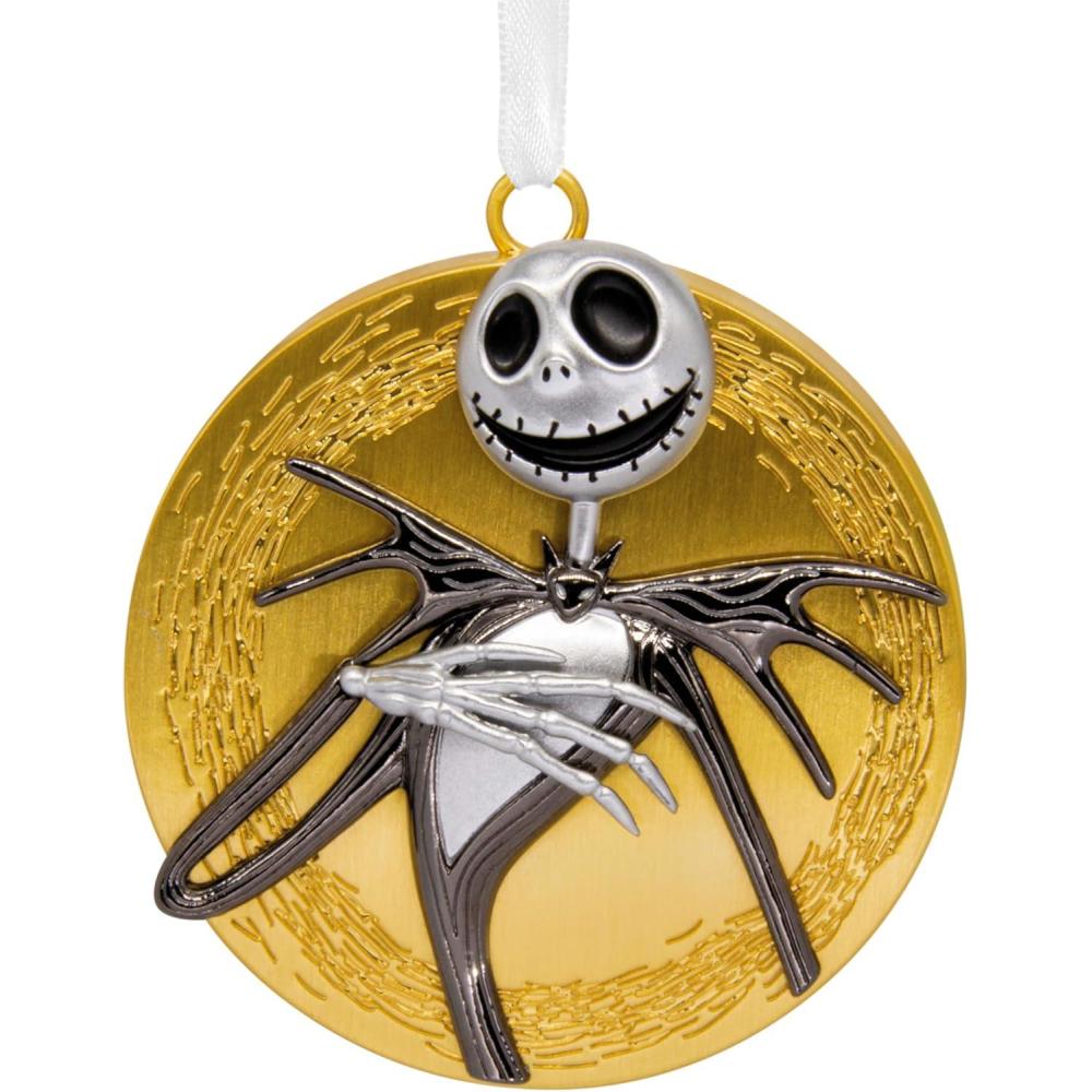 imageHallmark Disney Tim Burtons The Nightmare Before Christmas Jack Skellington on Moon Christmas Ornament Metal Gifts for Disney Fans