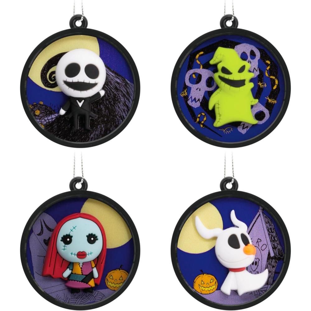 imageHallmark Disney Tim Burtons The Nightmare Before Christmas Scenes Mini Christmas Ornaments Shatterproof Set of 4Set of 4