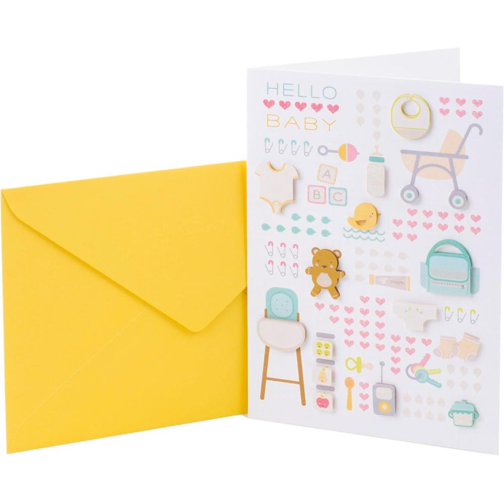imageHallmark Disney Winnie the Pooh Baby Shower Card with Removable Ornament Pooh and Piglet Welcome New Baby Congratulations Gender RevealBaby Icons