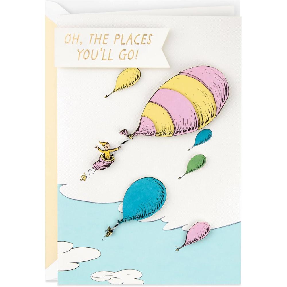 imageHallmark Dr Seuss Congratulations Card or Graduation Card Oh the Places Youll Go Signature CardOh  the Places Youll Go