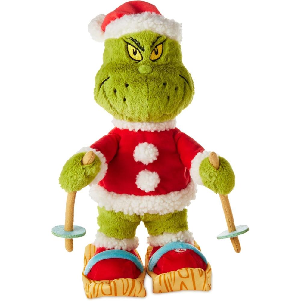 imageHallmark Dr Seuss Skiing Grinch Plush with Sound and Motion 12quot Gift for Kids Fans and Collectors