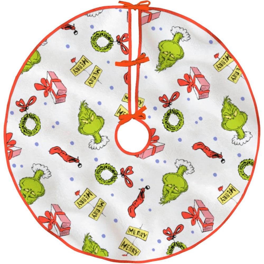 imageHallmark Dr Seusss How The Grinch Stole Christmas 48quot Christmas Tree Skirt Fabric Gifts for Dr Seuss Fans