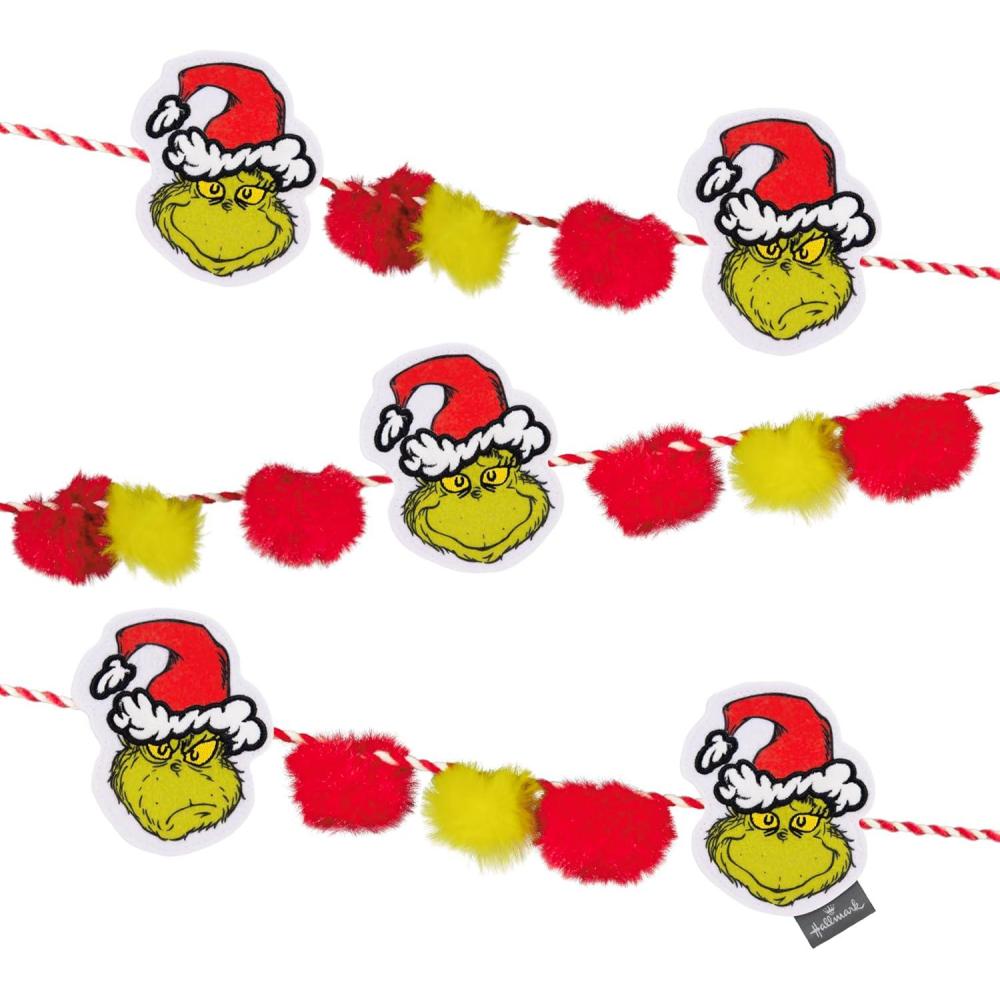 imageHallmark Dr Seusss How The Grinch Stole Christmas 72quot Christmas Garland Fabric Gifts for Dr Seuss Fans
