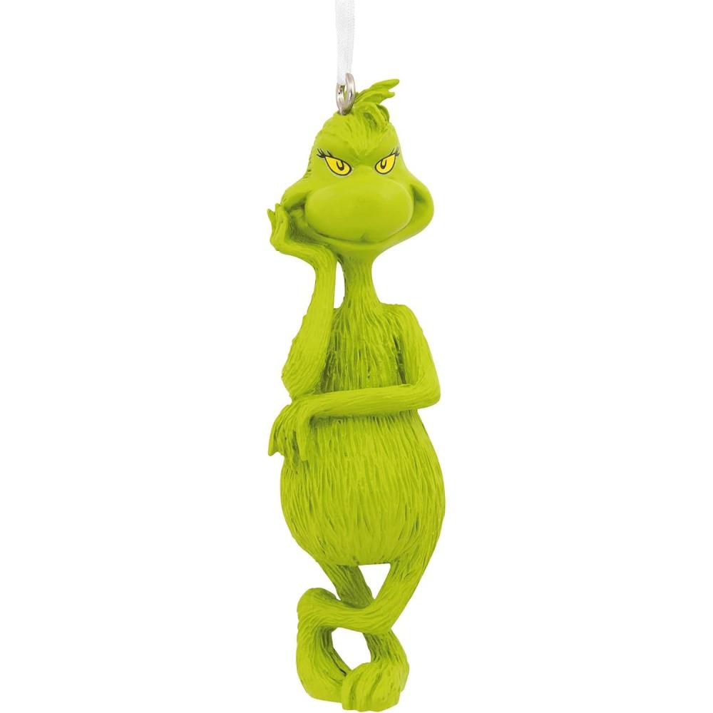 imageHallmark Dr Seusss How The Grinch Stole Christmas Grinch in Santa Hat Christmas OrnamentGrinch