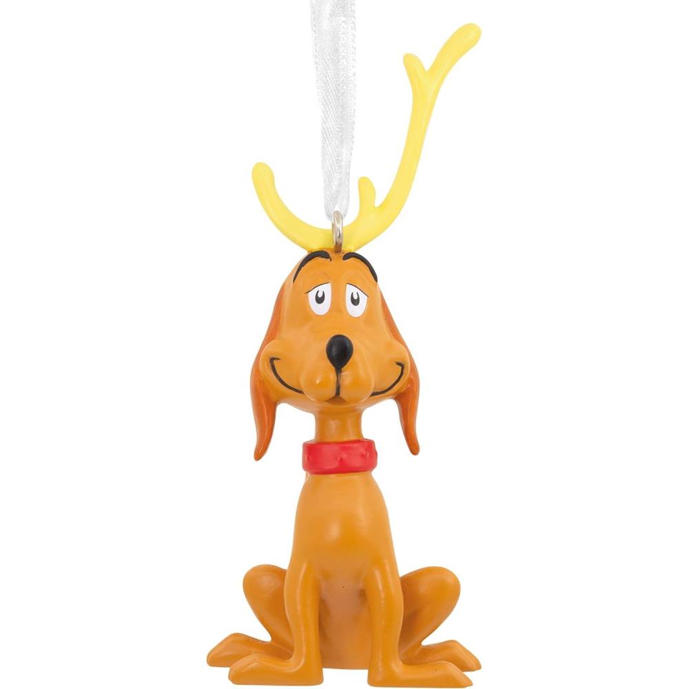 imageHallmark Dr Seusss How The Grinch Stole Christmas Grinch in Santa Hat Christmas OrnamentMax the Dog