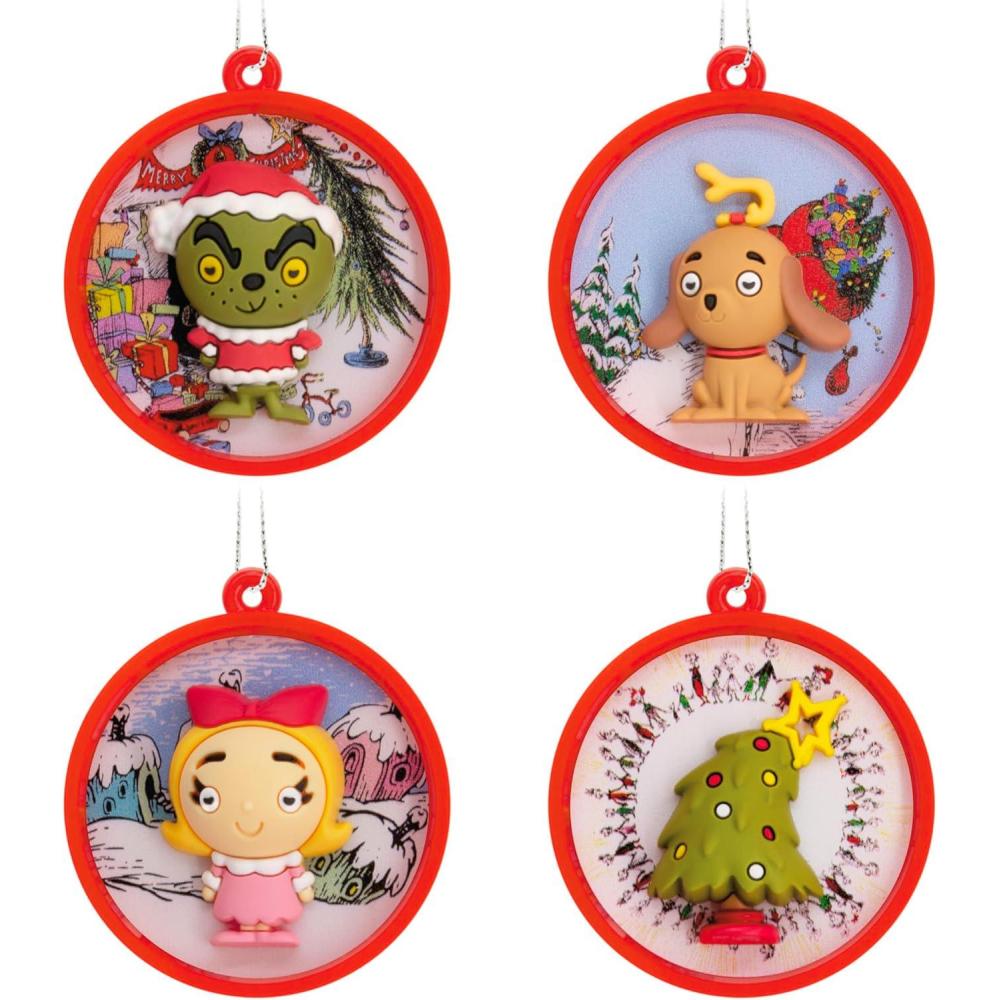 imageHallmark Dr Seusss How The Grinch Stole Christmas Scenes Mini Christmas Ornaments Shatterproof Set of 4Set of 4