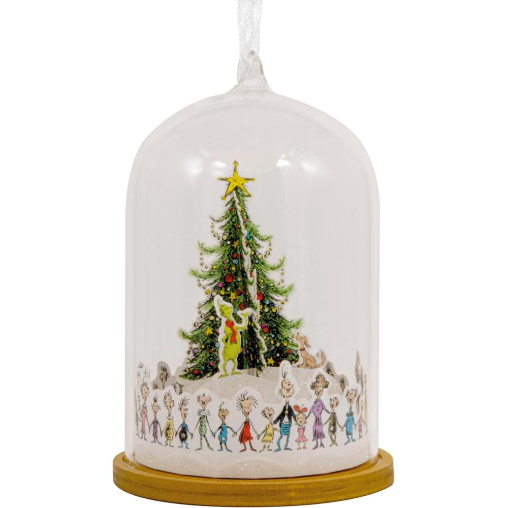 imageHallmark Dr Seusss How The Grinch Stole Christmas Whoville Christmas Tree Cloche Christmas Ornament Glass and Paper Gifts for Dr Seuss Fans