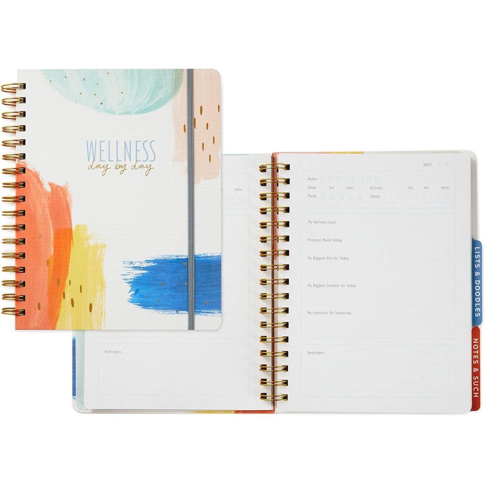 imageHallmark Fitness and Wellness Journal Spiral Bound Day By Day 196 Lined Pages