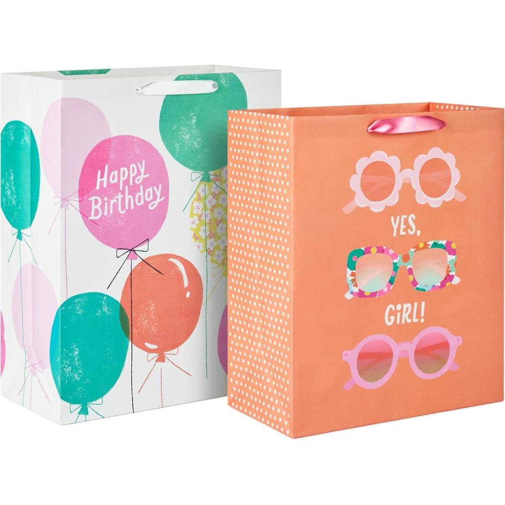imageHallmark Gift Bags in Assorted Sizes Pack of 12  5 Medium 8quot 4 Large 11quot 3 Extra Large 14quot for Birthdays Mothers Day Graduations Baby Showers2Pack