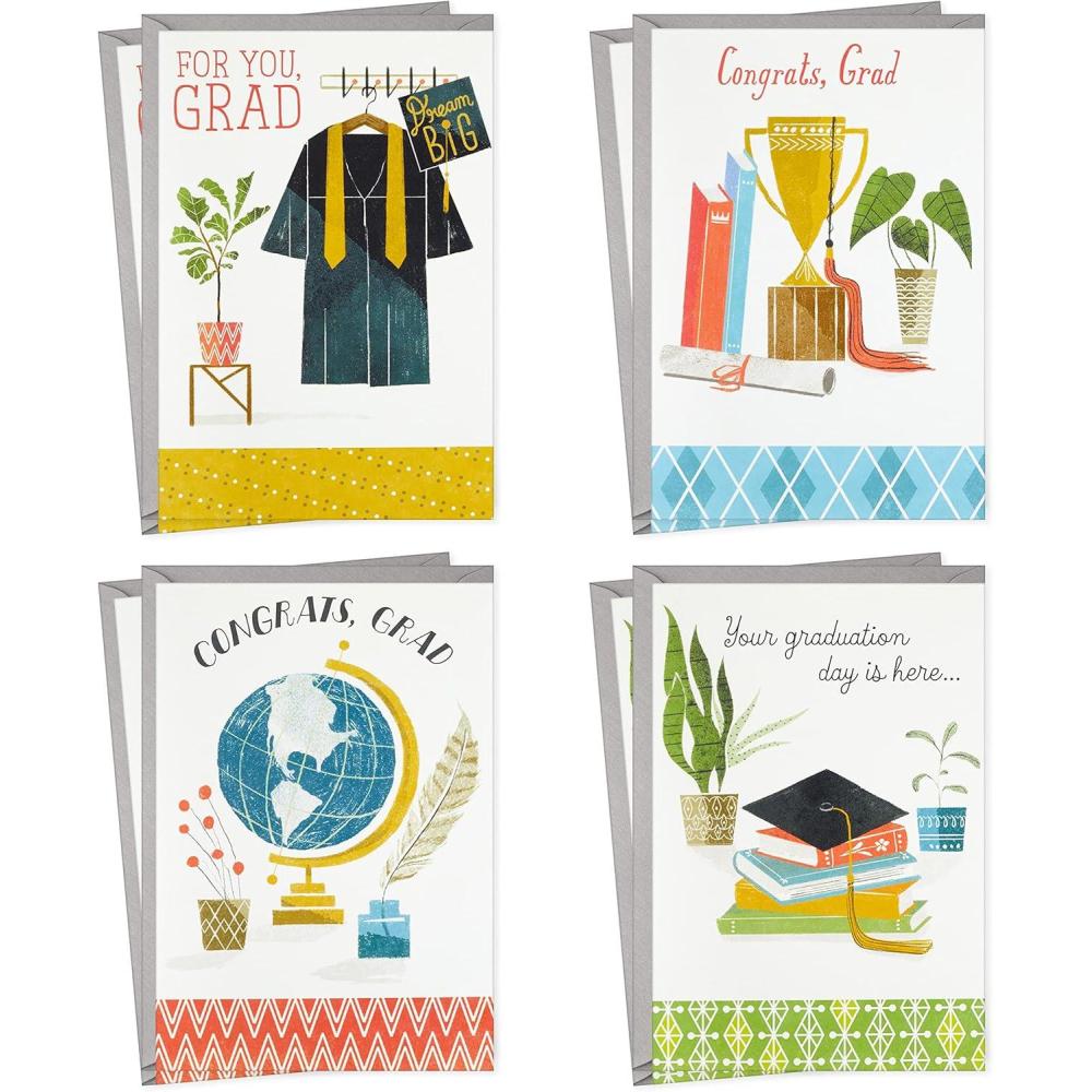 imageHallmark Good Mail Graduation Cards Assortment Every New Adventure Pack of 3 Cards with EnvelopesCongrats Grad