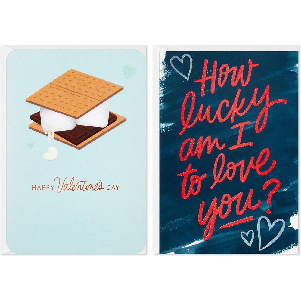 imageHallmark Good Mail Pack of 2 Love Cards Smores 1 Valentines Day Card 1 Romantic Card for Any OccasionSmores  2 Cards with Envelopes