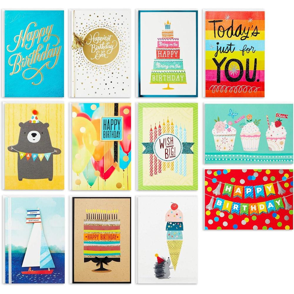 imageHallmark Handmade Christmas Card Assortment 12 Cards and Envelopes Refill Pack Card Organizer BoxAll Occasion Refill Pack