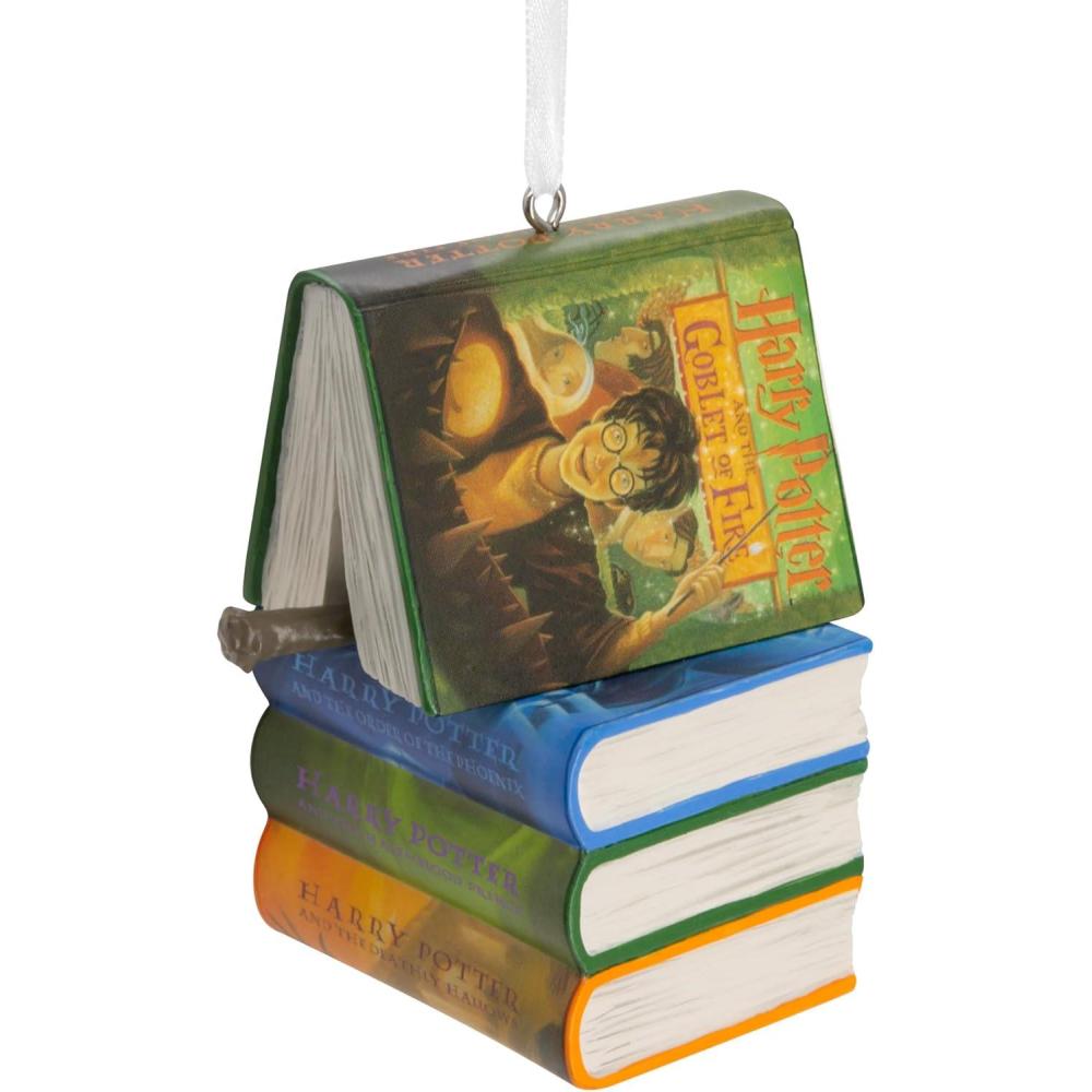 imageHallmark Harry Potter Books and Wand Christmas OrnamentBooks  Wand