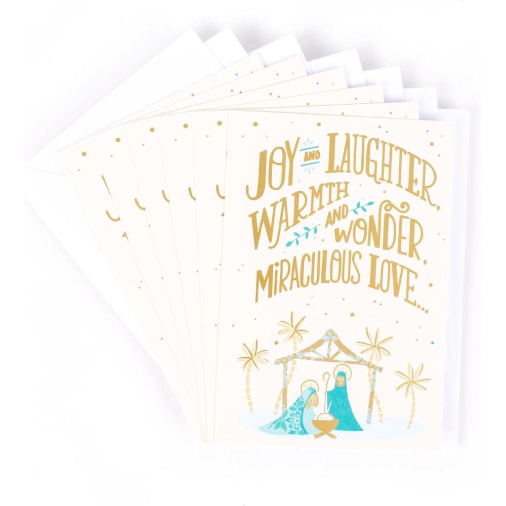 imageHallmark Image Arts Religious Boxed Christmas Cards Assortment 4 Designs 24 Christmas Cards with EnvelopesManger Scene Card Pack