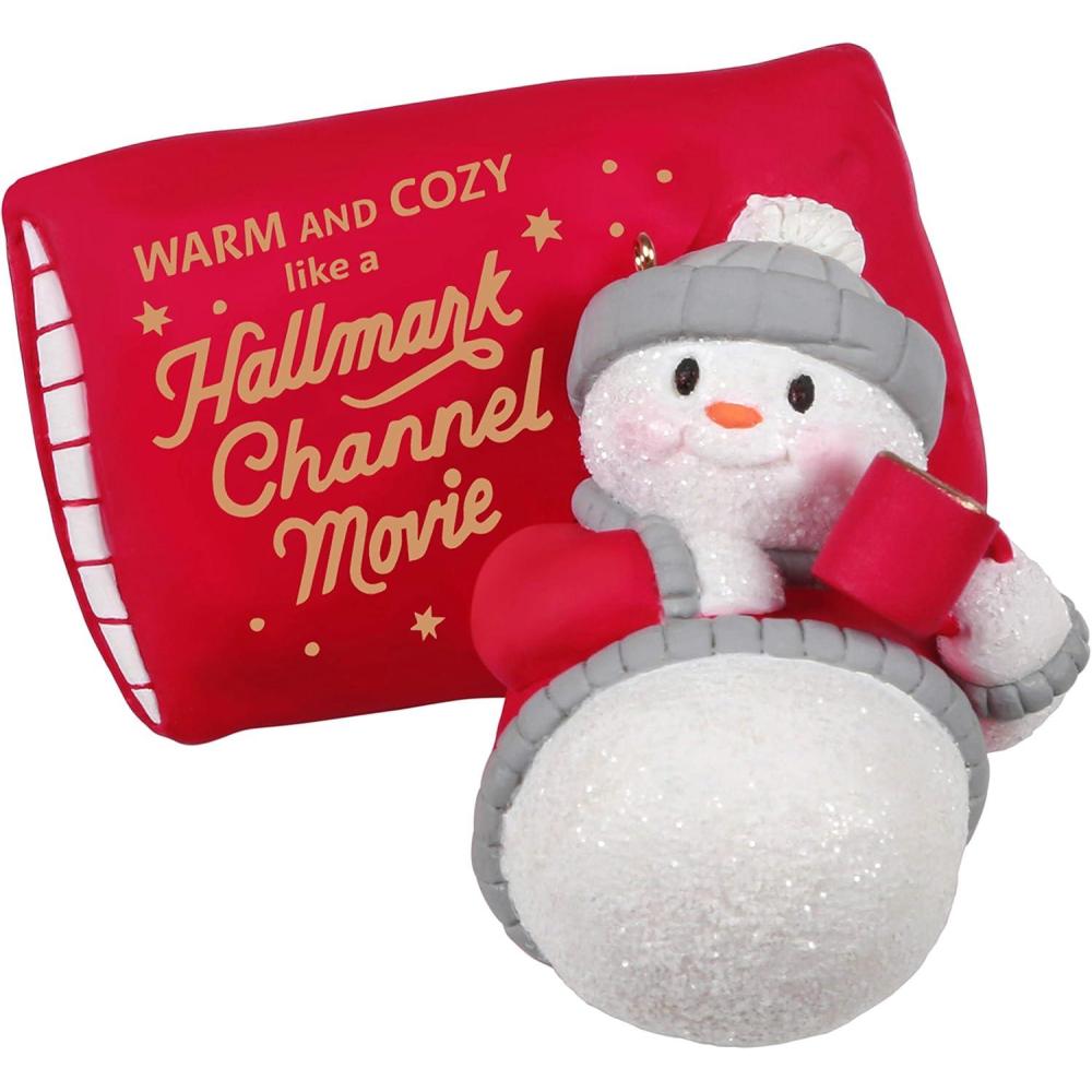 imageHallmark Keepsake Christmas Ornament 2022 Hallmark Channel Movie Time SnowmanRedWhiteGrey