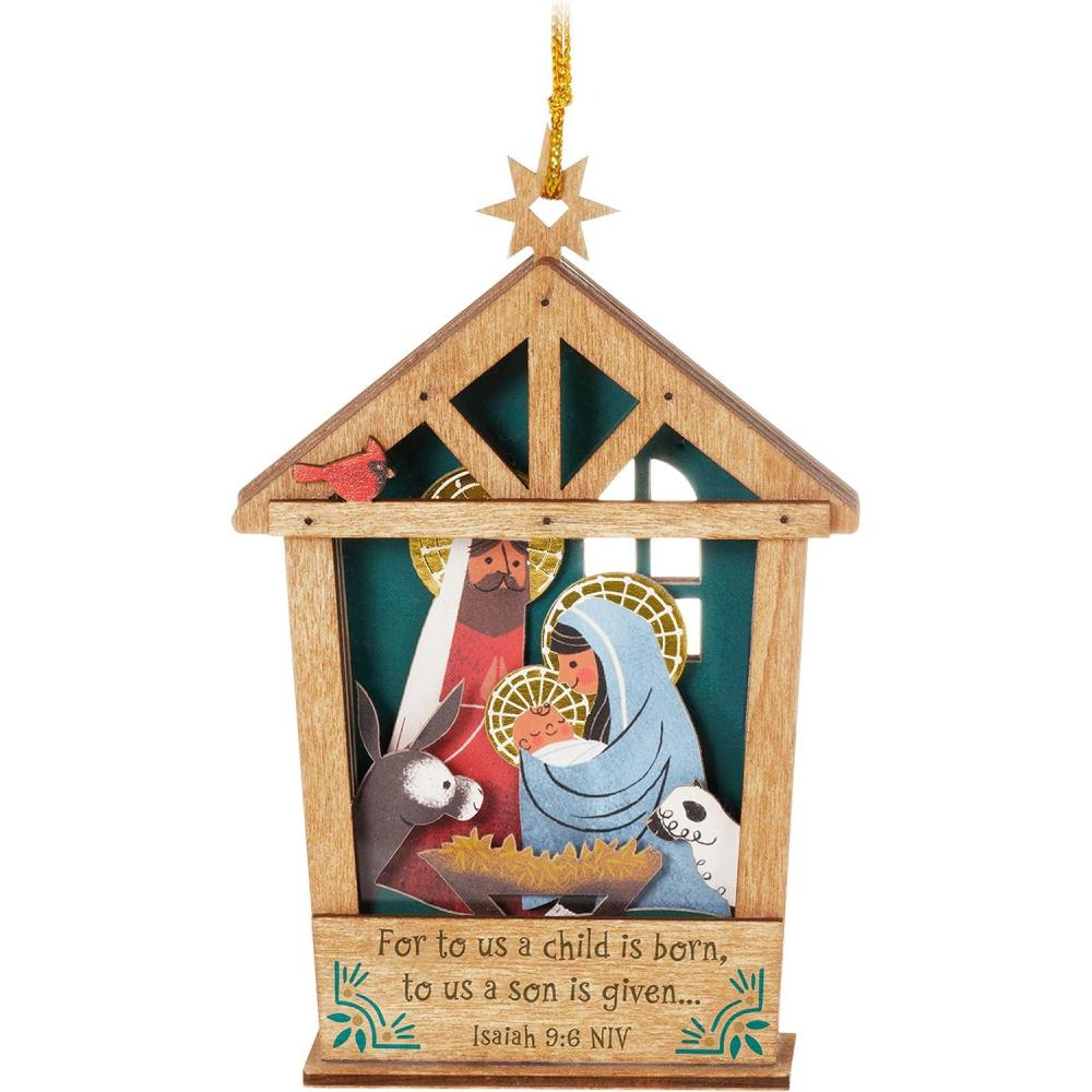 imageHallmark Keepsake Christmas Ornament 2023 A Child is Born Nativity Papercraft Religious GiftA Child is Born