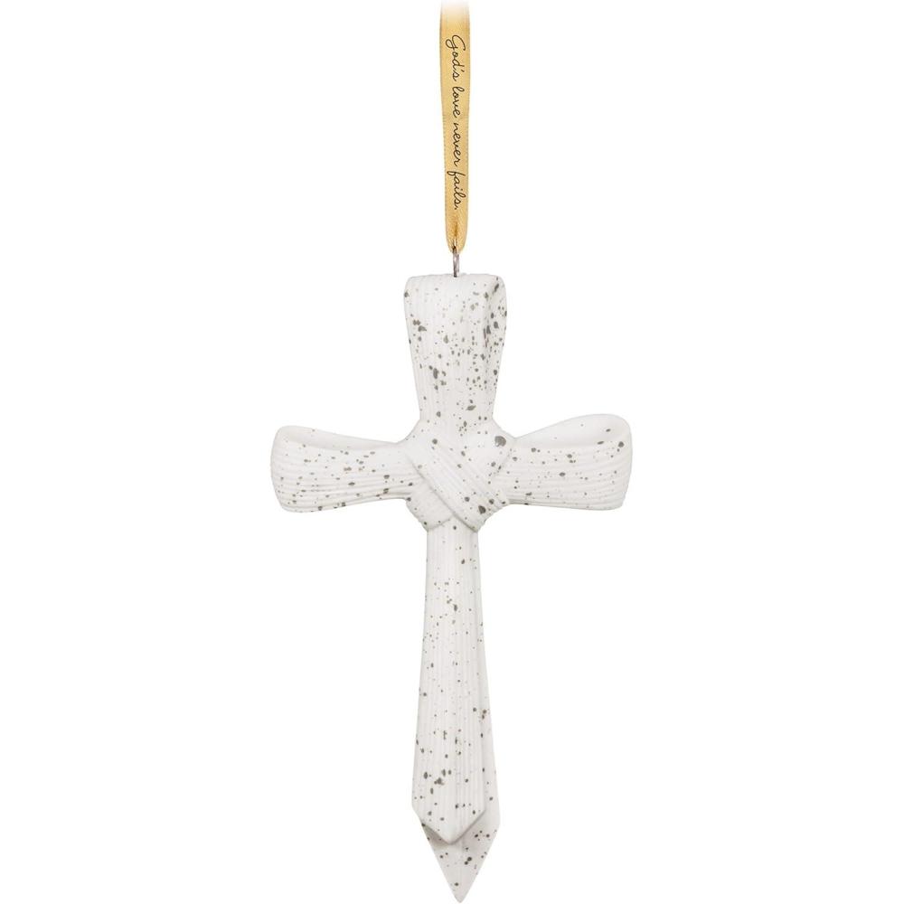 imageHallmark Keepsake Christmas Ornament 2023 Porcelain Cross Gods Love Never Fails Religious GiftsGods Love Never Fails