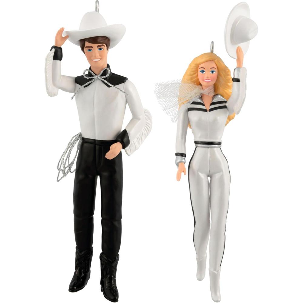imageHallmark Keepsake Christmas Ornament 2024 Barbie 60th Anniversary Barbies Little Sister Skipper Gifts for HerBarbie and Ken Western Stars