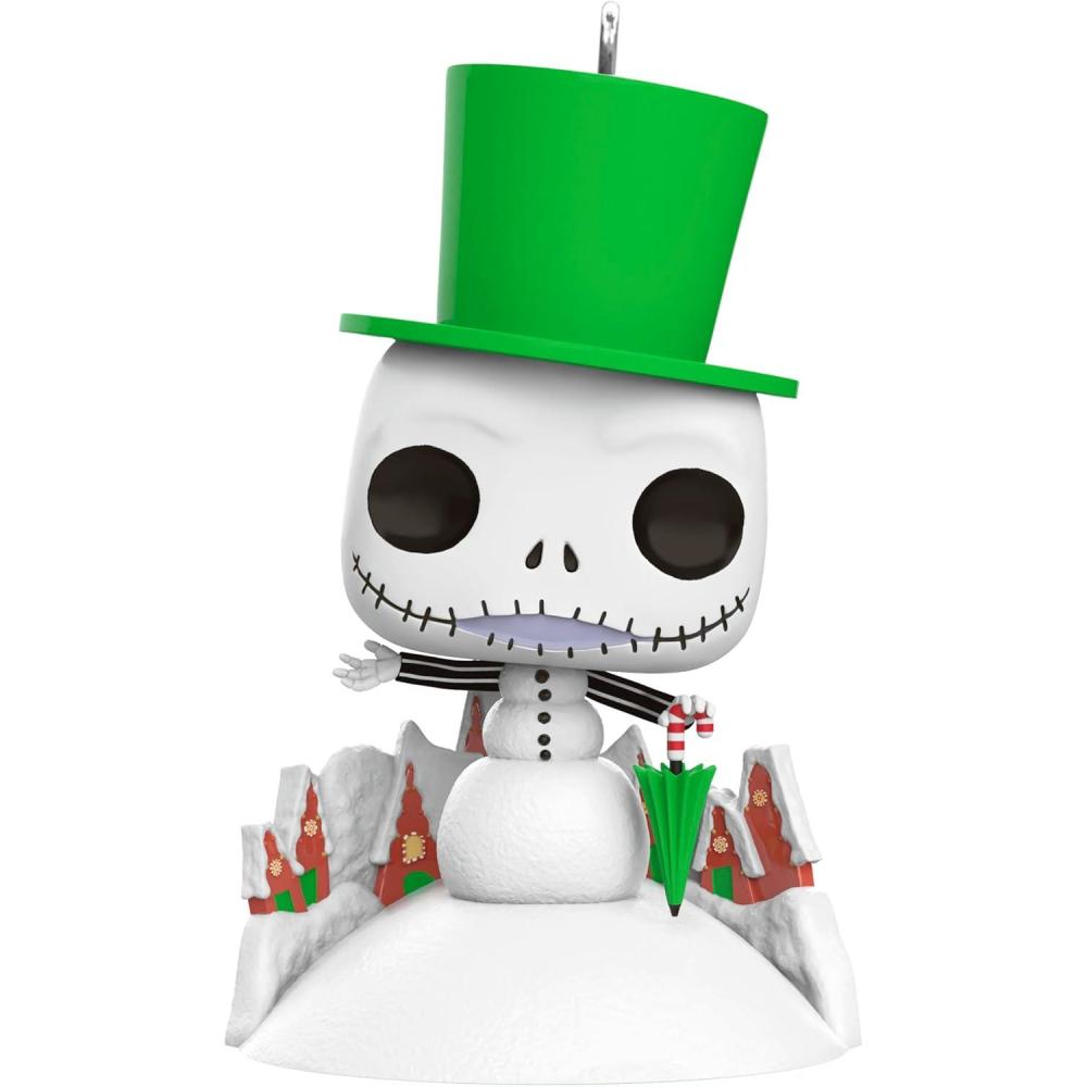 imageHallmark Keepsake Christmas Ornament 2024 Disney Tim Burtons The Nightmare Before Christmas Jack Skellington Snowman Funko POP Gifts for Disney FansJack Snowman Funko POP