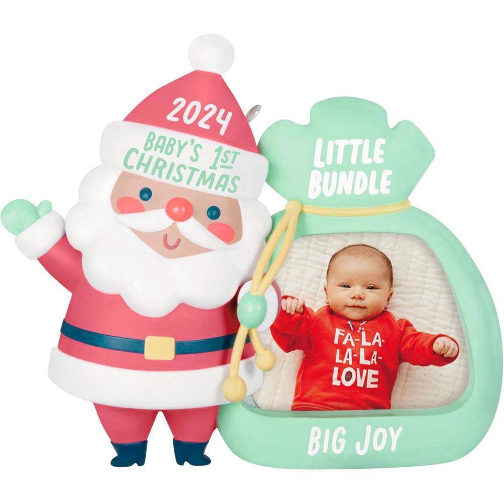 imageHallmark Keepsake Christmas Ornament 2024 Little Bundle Big Joy 2024 Photo Frame Baby Shower Gifts2024 Little Bundle  Big Joy