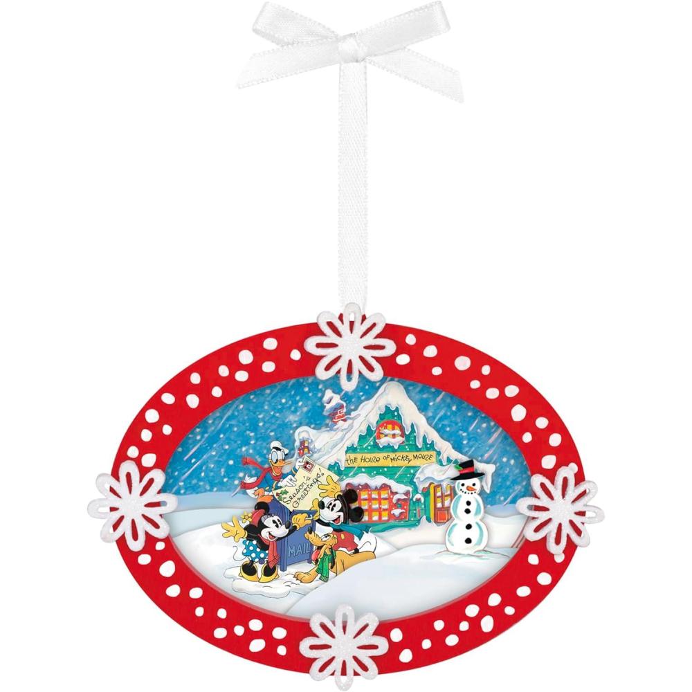 imageHallmark Keepsake Christmas Ornament 2025 Disney Mickey and Friends Sending Seasons Greetings Papercraft Gifts for Disney FansMickey and Friends