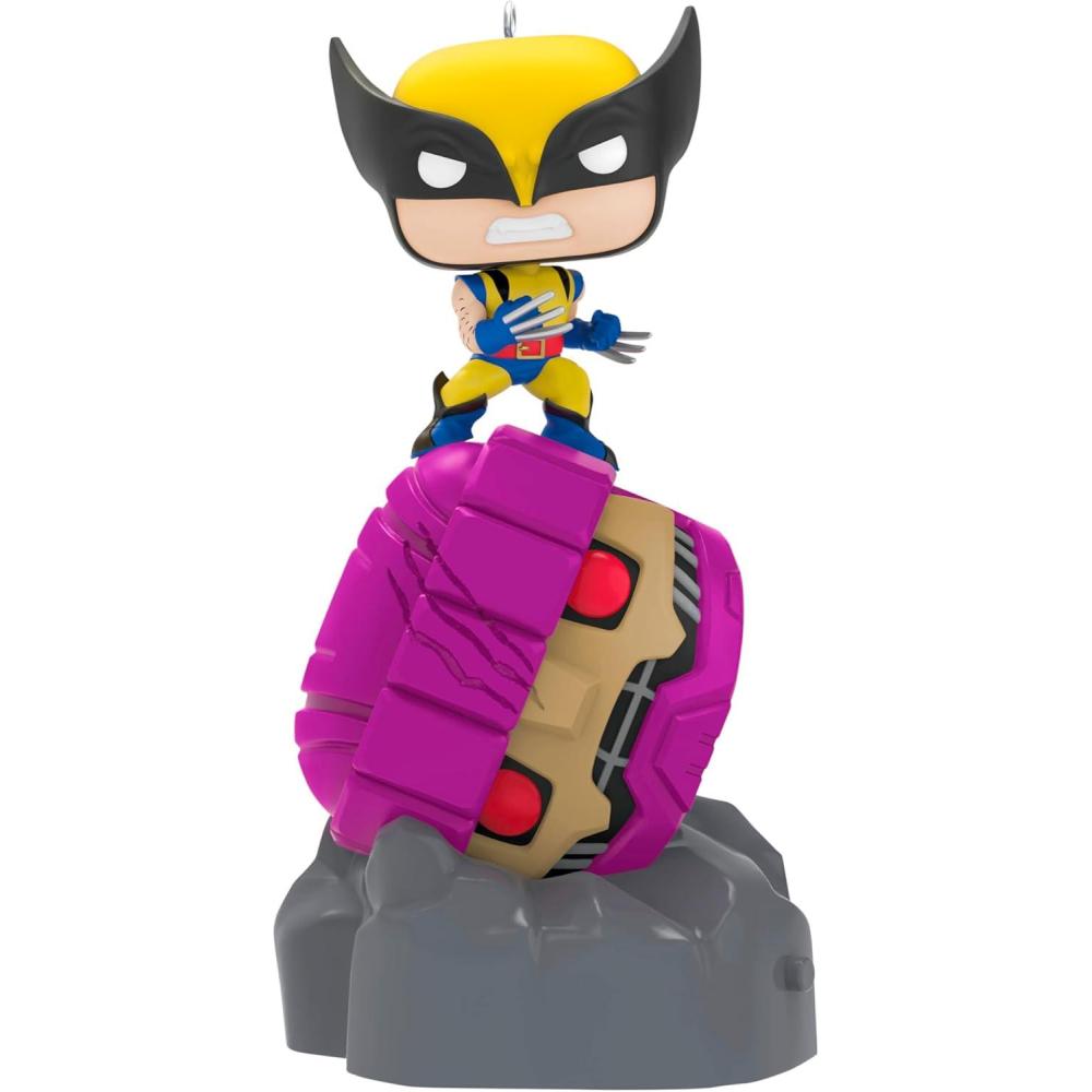 imageHallmark Keepsake Christmas Ornament 2025 Marvel XMen Wolverine Defeats Sentinel Funko POP with Light Gifts for Marvel FansXMen Wolverine