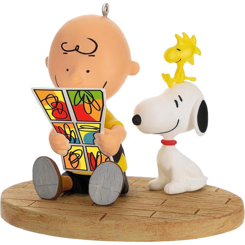 imageHallmark Keepsake Christmas Ornament 2025 Peanuts 75th Anniversary Hello Snoopy with Sound Gifts for Peanuts FansSunday Morning Funnies