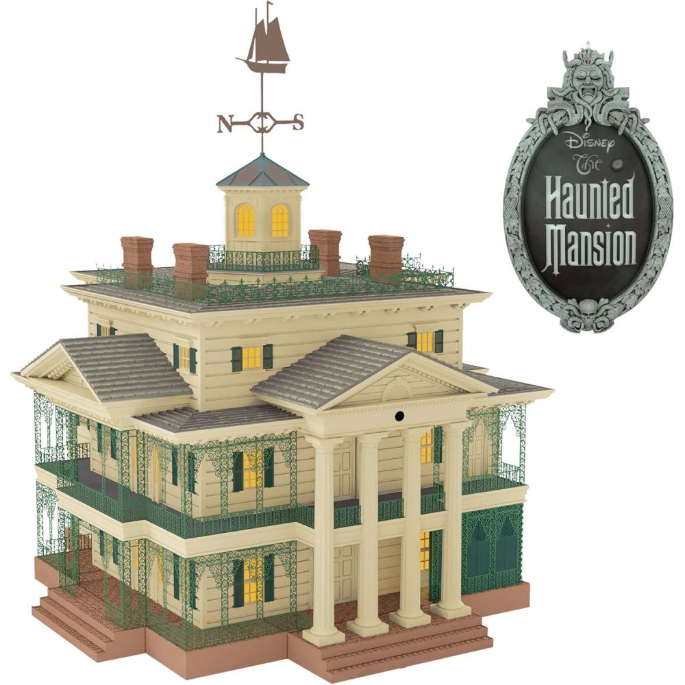 imageHallmark Keepsake Christmas Tree Topper 2025 Disney The Haunted Mansion Collection Disneyland Manor with Light and Sound Gifts for Disney Fans