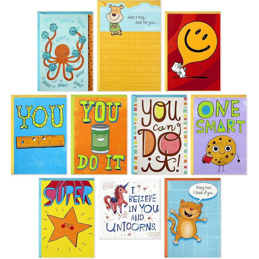 imageHallmark Kids Encouragement Cards Assortment Pack of 10 Cards with Envelopes