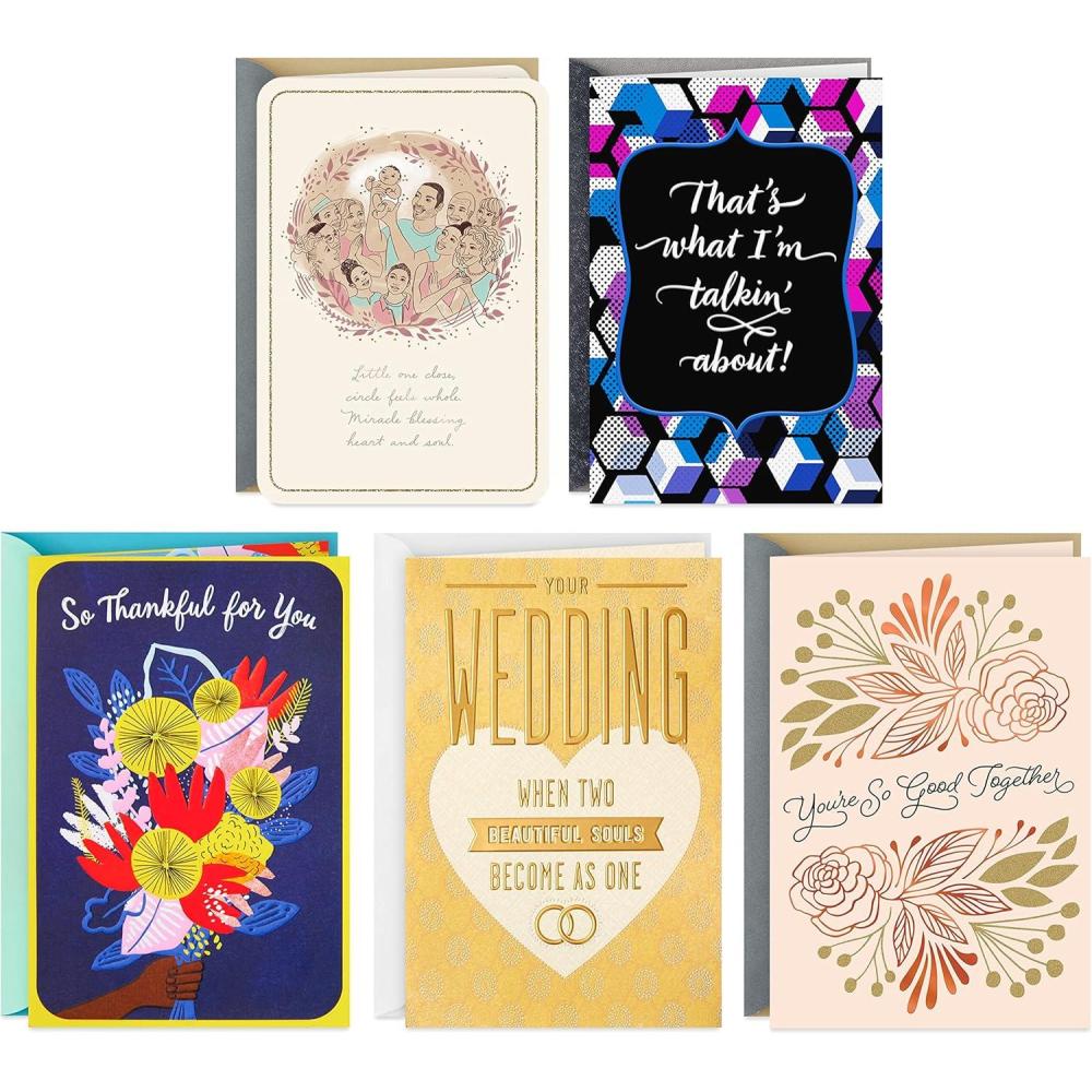 imageHallmark Mahogany All Occasion Card Pack 5 Cards with Envelopes Anniversary Thank You Wedding Congratulations BabyAnniversary  Thank You  Wedding  Congratulations  Baby
