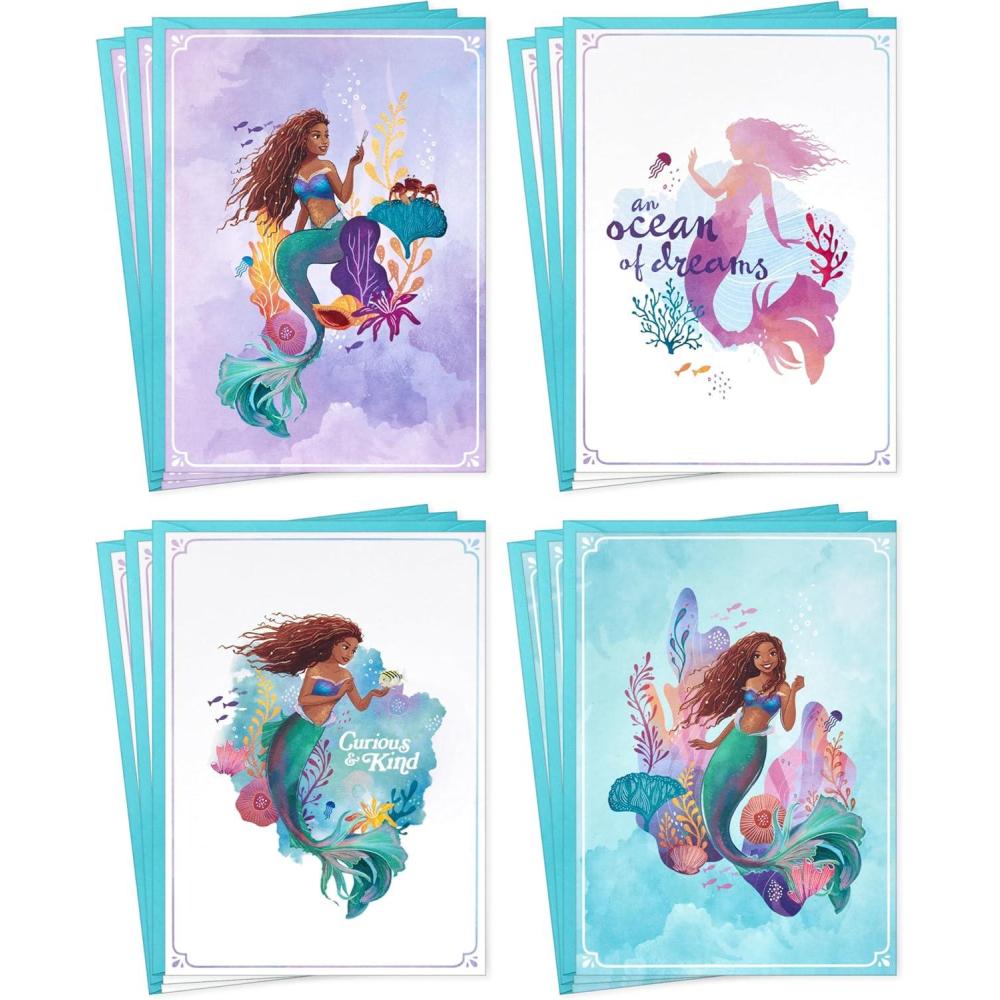 imageHallmark Mahogany Disney Princess Valentines Day Cards The Little Mermaid 12 Blank Cards with Envelopes for Birthdays Back to School Any OccasionThe Little Mermaid