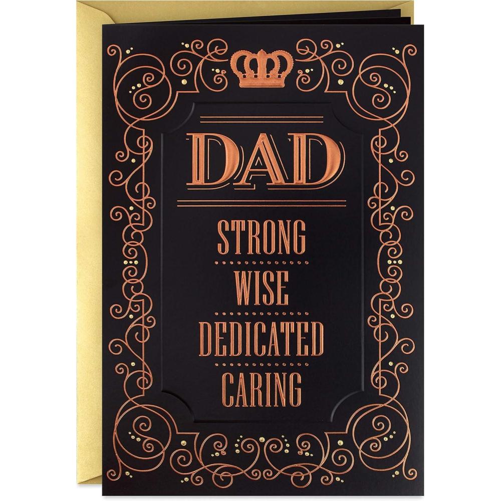 imageHallmark Mahogany Fathers Day Card for Dad Husband or Boyfriend Keep This Family Running SmoothlyStrong  Wise  Dedicated  Caring