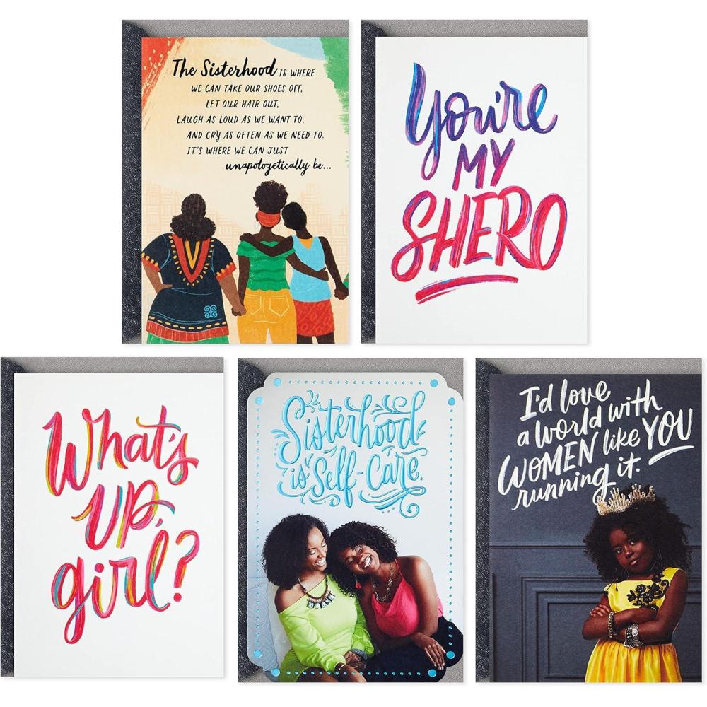 imageHallmark Mahogany Friendship Cards Thinking of You Cards Just Because Cards Assortment for Women 5 Cards with EnvelopesMahogany Friendship Cards
