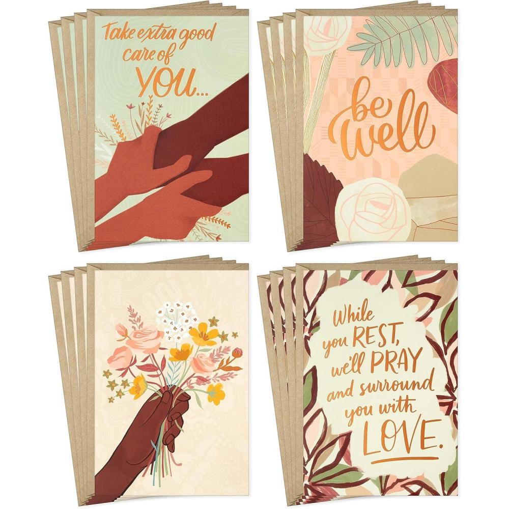 imageHallmark Mahogany Thinking of You Support Get Well Card Assortment 16 Cards with Envelopes