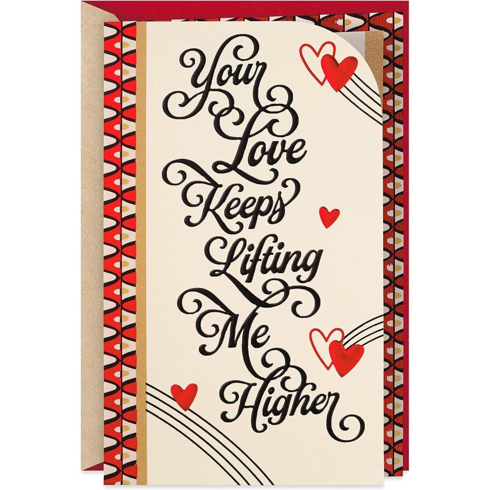imageHallmark Mahogany Valentines Day Card for Husband Wife Boyfriend Girlfriend Lifting Me Higher