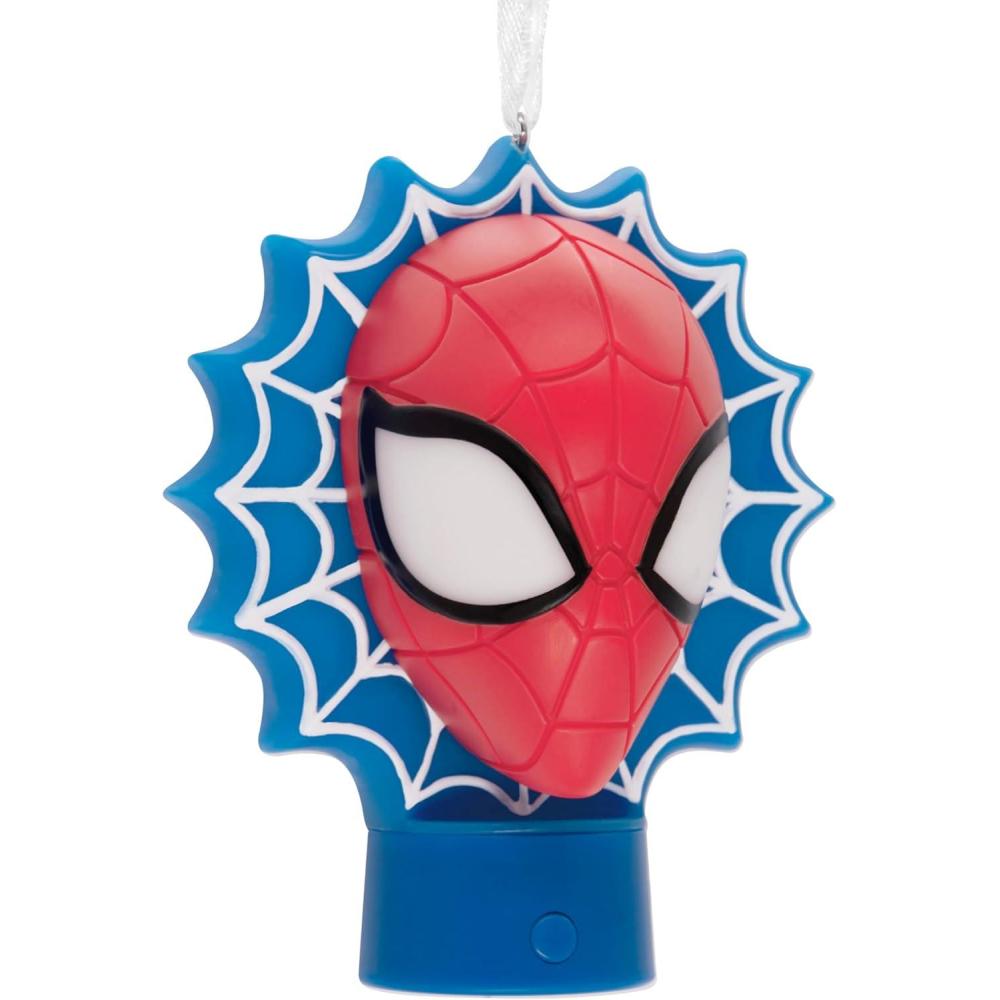 imageHallmark Marvel SpiderMan Face on Web Christmas Ornament with LightSpiderMan with Lights