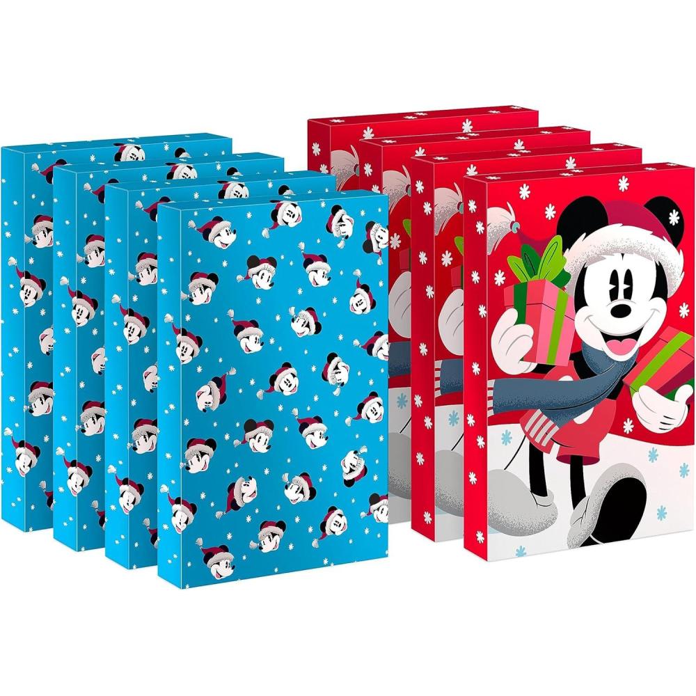 imageHallmark Medium Christmas Gift Boxes with Lids 12 Shirt Boxes 3 Designs Lights Trees Red and Green Stripes for Christmas Holiday Parties Hostess Gifts8 Count Pack of 1