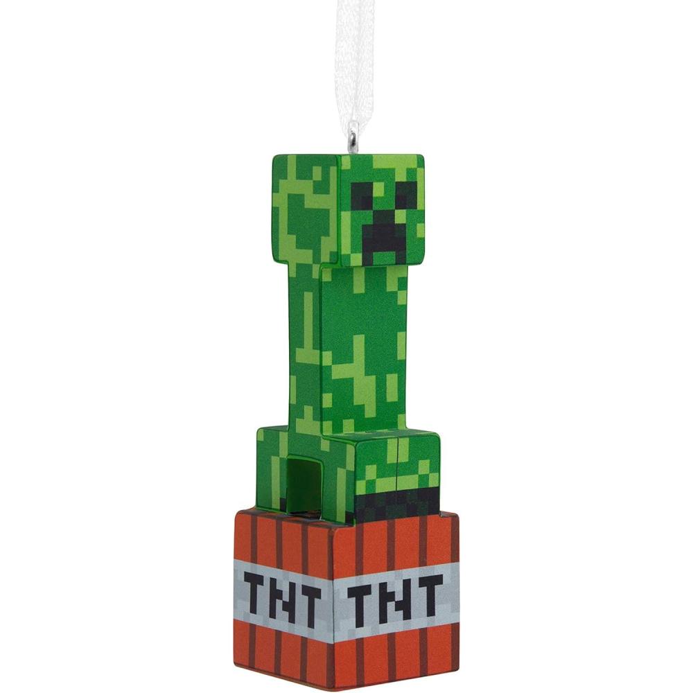 imageHallmark Minecraft Steve in Diamond Armor Christmas OrnamentCreeper on TNT