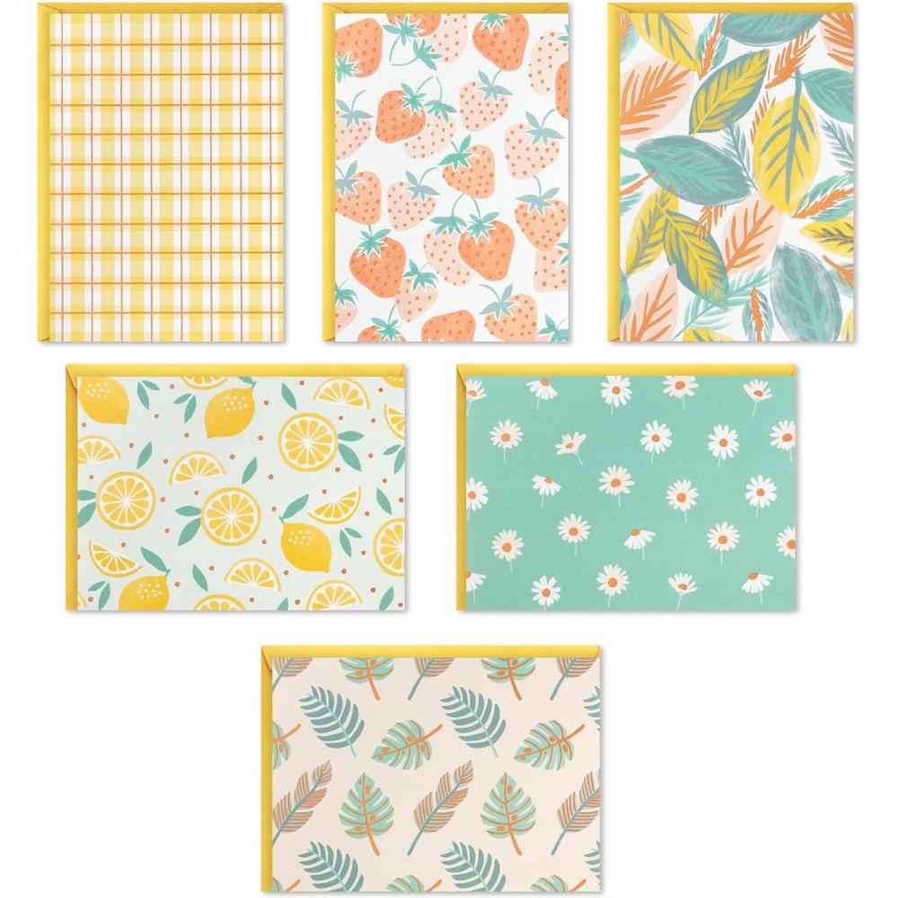 imageHallmark Minimalist Thank You Note Card Assortment 48 Blank Cards with Envelopes Mint Chevron Blush Polka Dot StripesBlank Cards