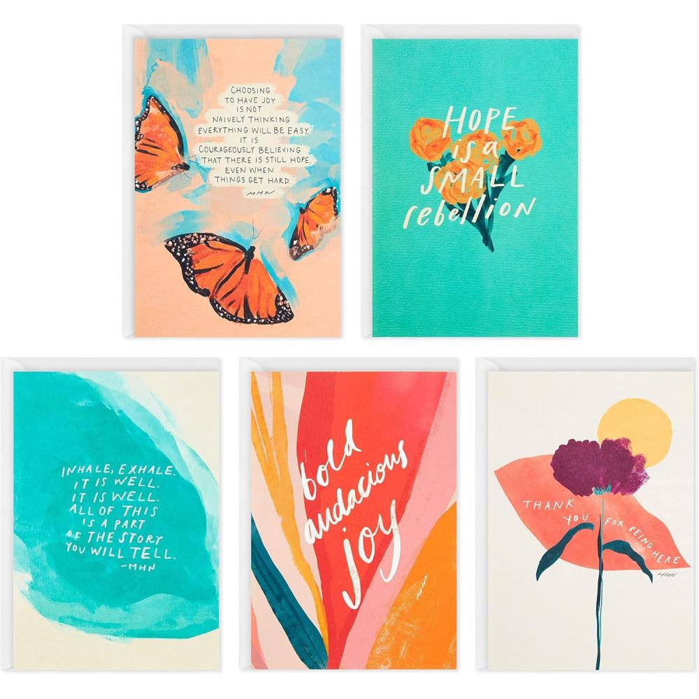 imageHallmark Morgan Harper Nichols Pack of 5 Assorted Encouragement Cards Thinking of You Cards Friendship Cards Uplifting AffirmationsUplifting Affirmations  Pack of 5