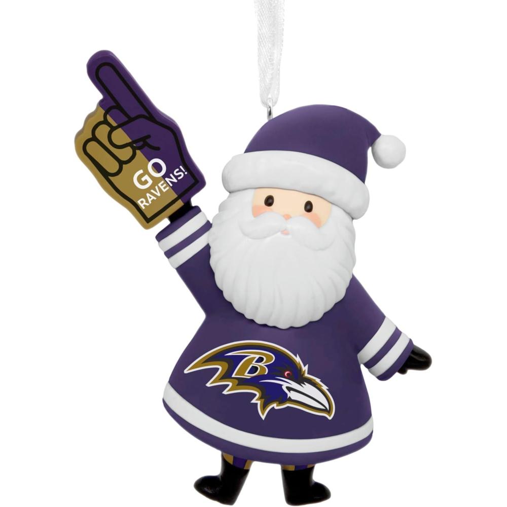 imageHallmark NFL Baltimore Ravens Santa Fan Christmas Ornament Gifts for Sports Fans