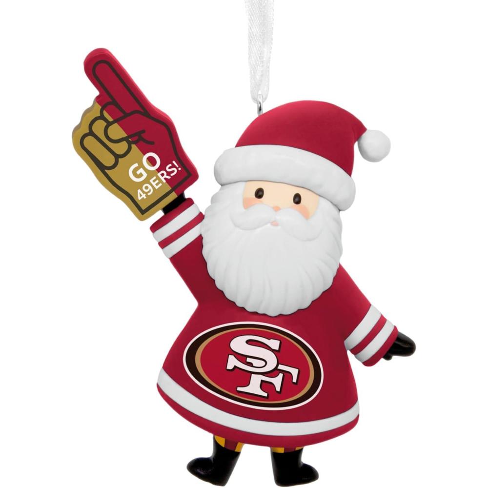imageHallmark NFL Chicago Bears Santa Fan Christmas Ornament Gifts for Sports Fans
